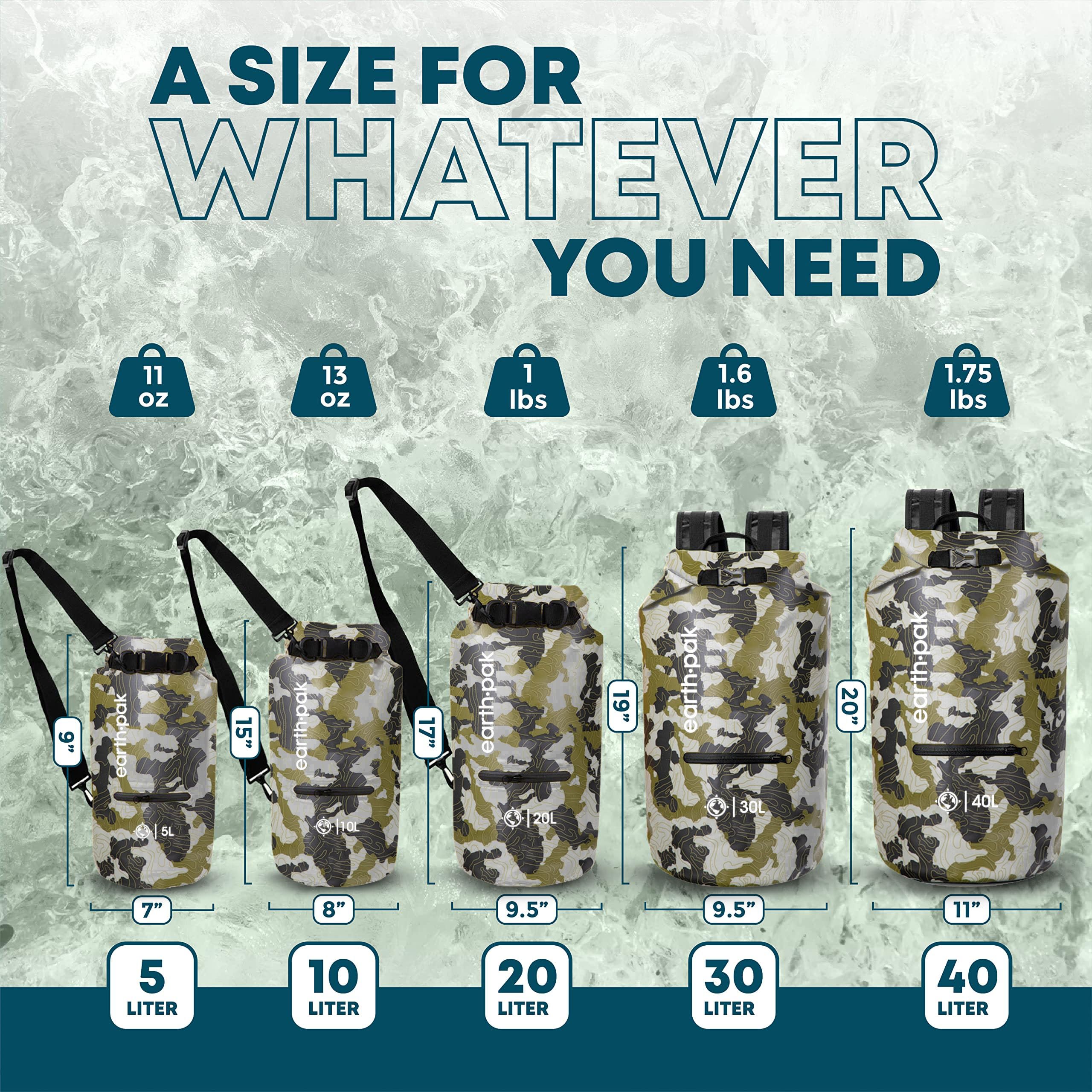 Borse Impermeabili Mare Borsa Kayak Impermeabile Earth Pak Sacca Impermeabile 10L - Borsa Stagna Per Sport Acquatici Kayak Nuoto Campeggio Verde Zaino Impermeabile 10 Litri Borsa Impermeabile