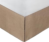 Greenland Home Natural Burlap King Bed Skirt - Rustic Farmhouse Style, 15" Drop, Split Corners for Perfect Fit