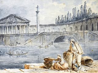 A Man Smoking A Pipe by Hubert Robert Accent Tile Mural Kitchen Bathroom Wall Backsplash Behind Stove Range Sink Splashback One Tile 8"x6" Ceramic, Matte