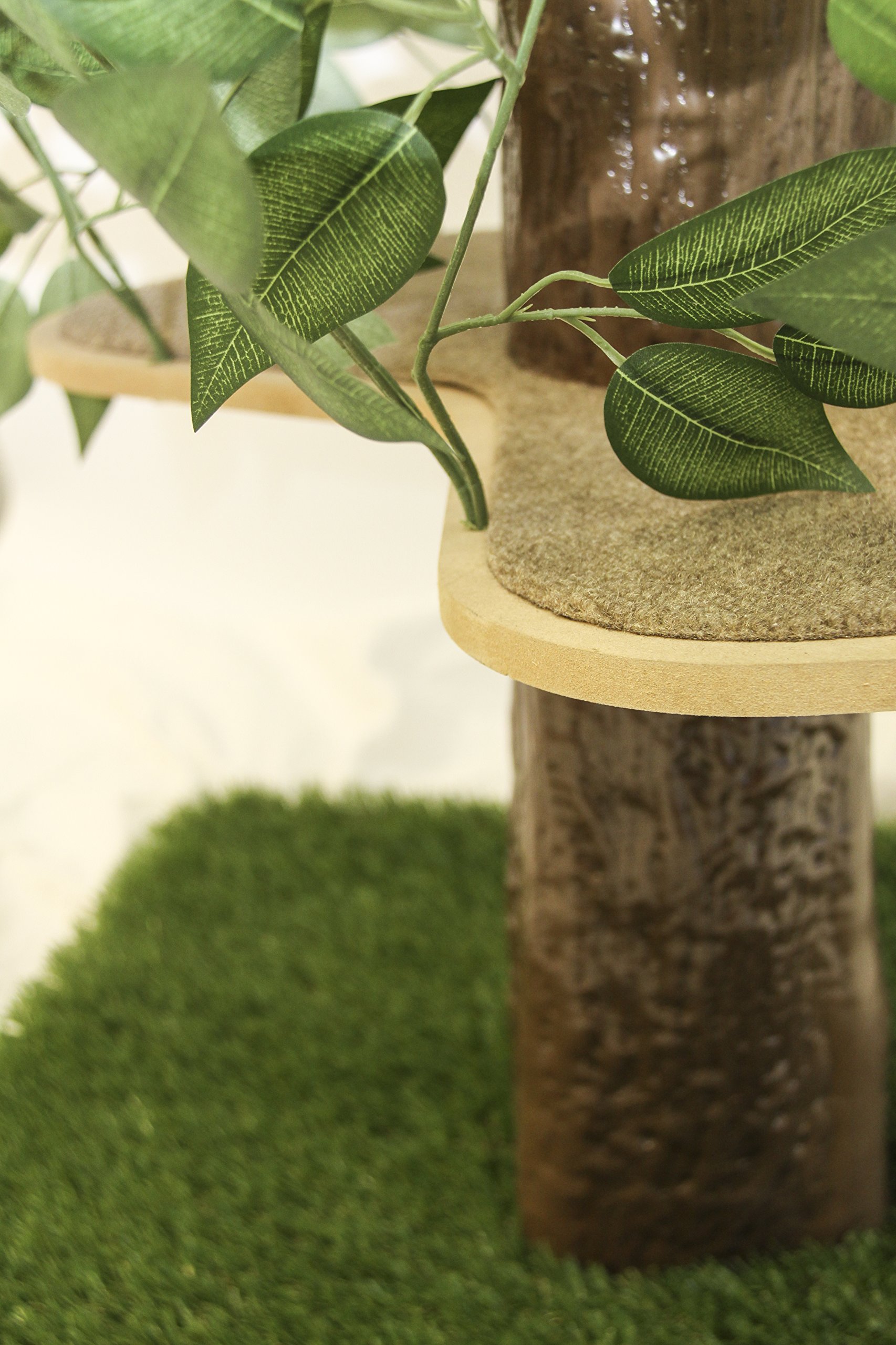 On2 Pets Cat Tree with Leaves Made in USA, Large Square Cat Condo & Cat