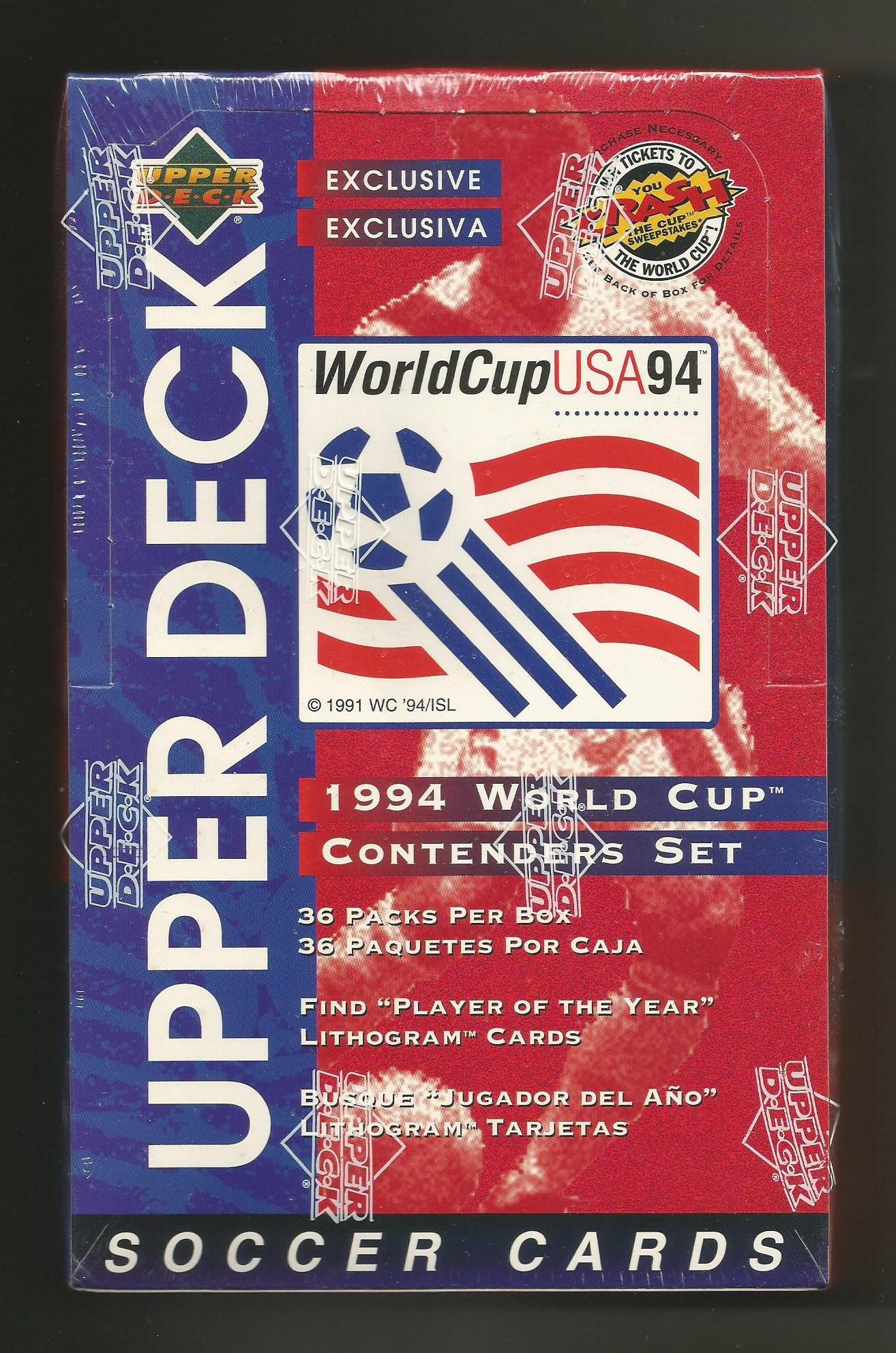 Amazon.com: 1994 Upper Deck World Cup Contenders - Caja de cartas