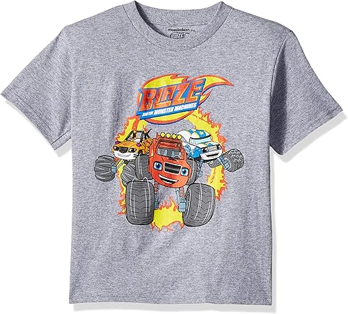 Nickelodeon Boys' Toddler Blaze & The Monster Machines, Stripes, Darington SS T-Shirt