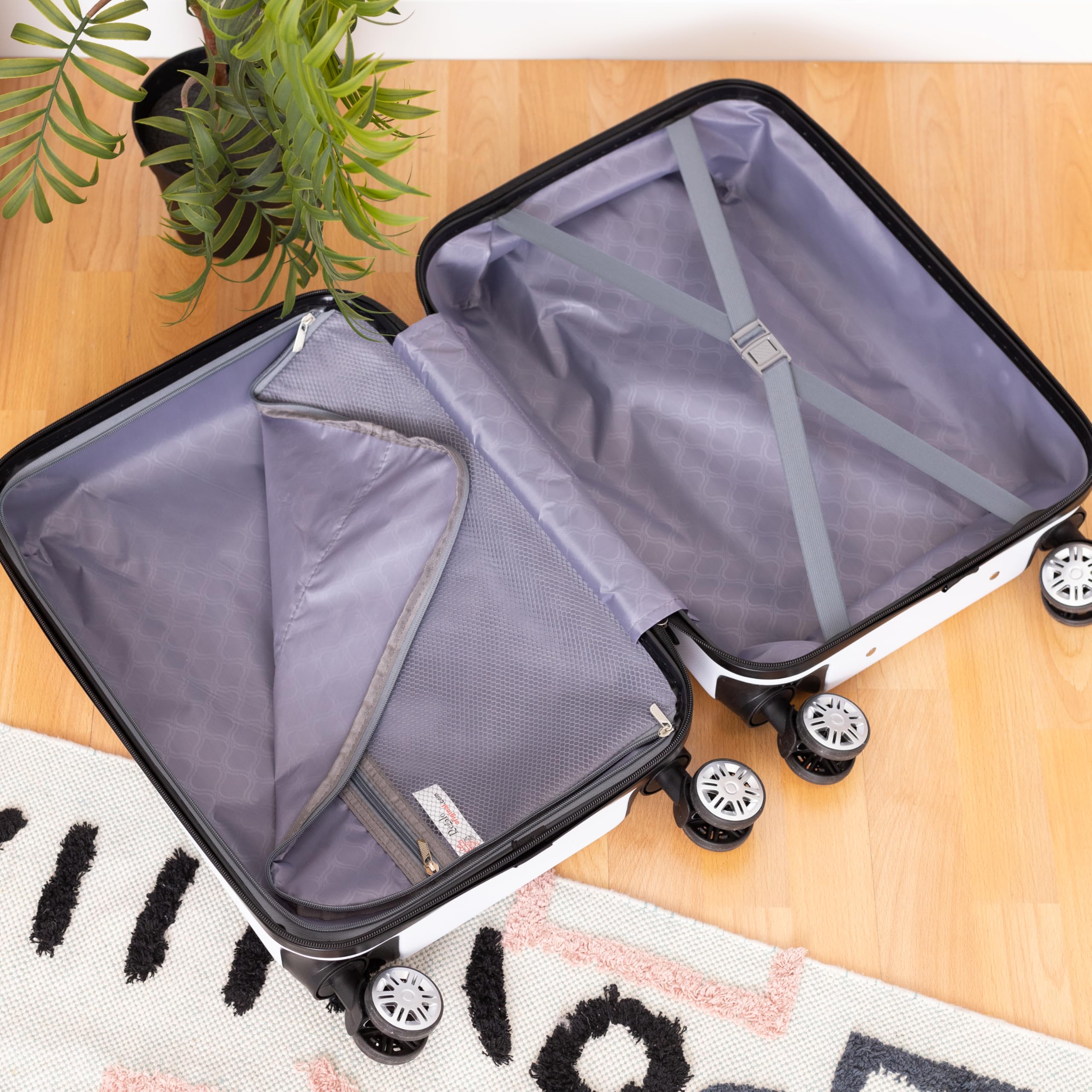 Maleta de Cabina Personalizada con Nombre | Equipaje de Mano 55 x 35 x 20 cm con 4 Ruedas Giratorias | Trolley Rígido ABS para Viajes, Vacaciones y Escapadas