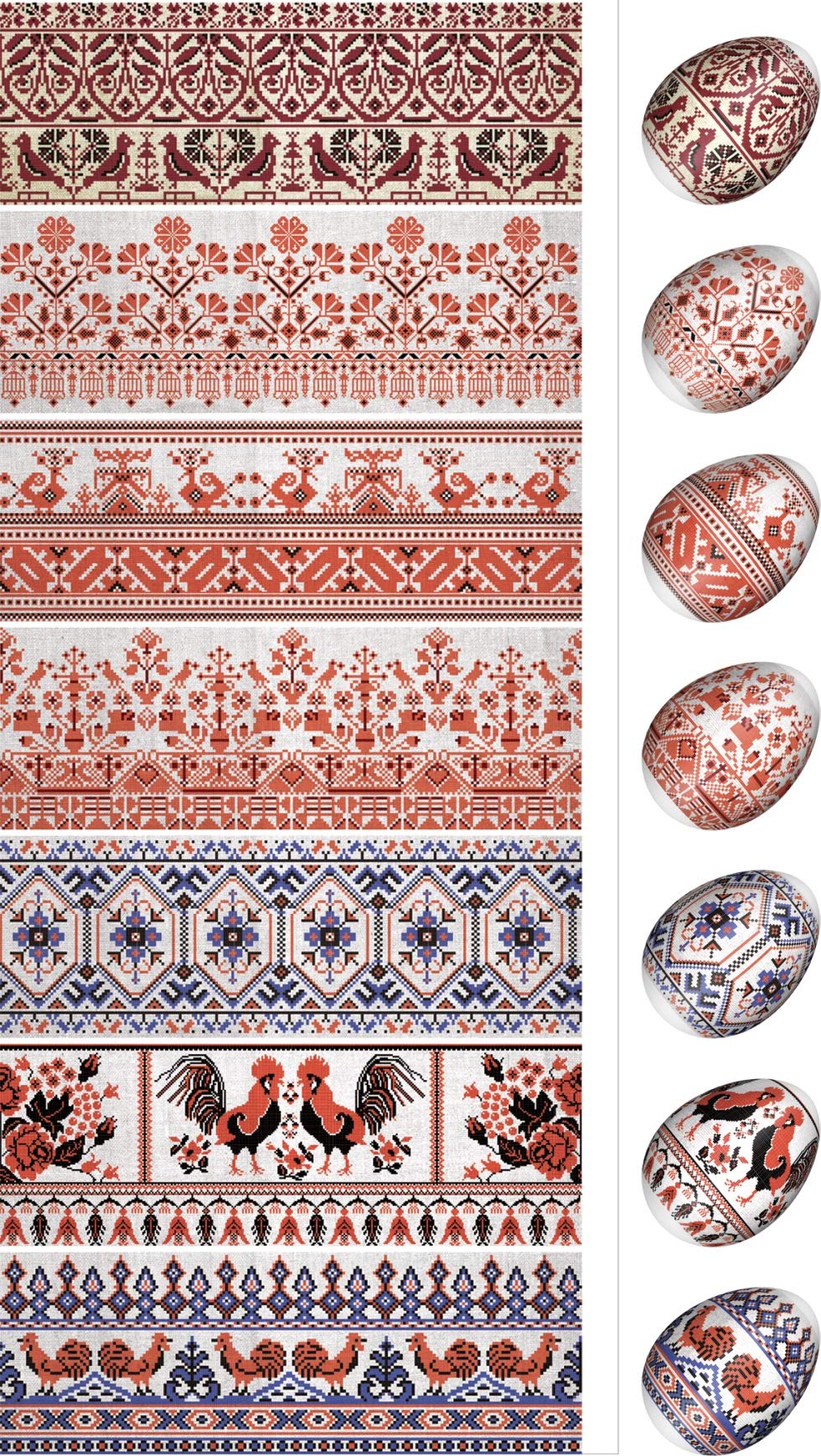 ukrainisches-kunsthandwerk Easter eggs foil. Ukrainian embroidery No. 10 is enough for 7 eggs