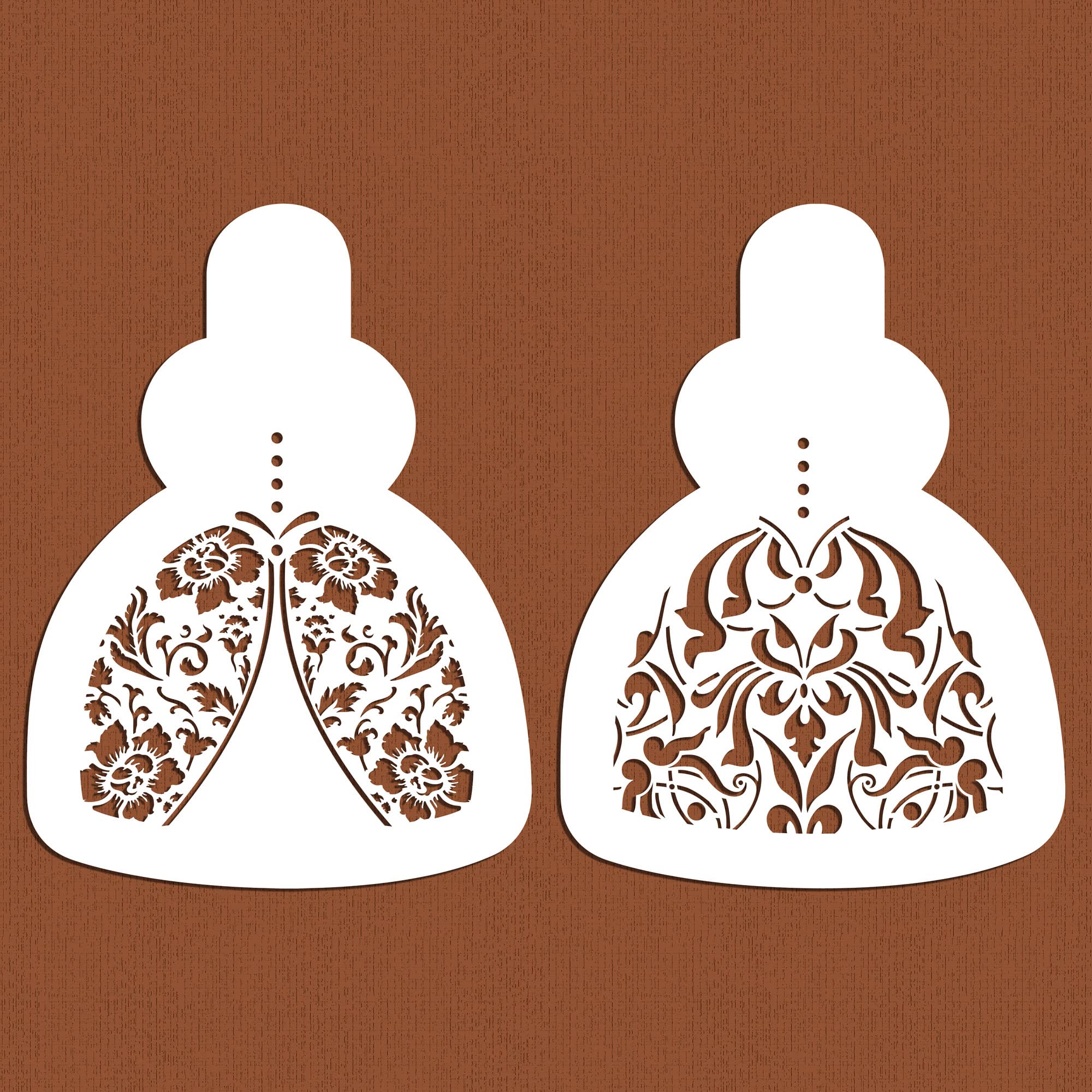 Wedding Dress Cookie Stencil Set (no cutter) | Suitable for Cakes and Cookies | Perfect for Paint Projects Too | CS052 by Designer Stencils