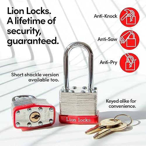 Miniatura 6 de Lion Locks 2903LLS. - Candado acanalado de 2 pulgadas, 1 unidad de 916 pulgadas de ancho.
