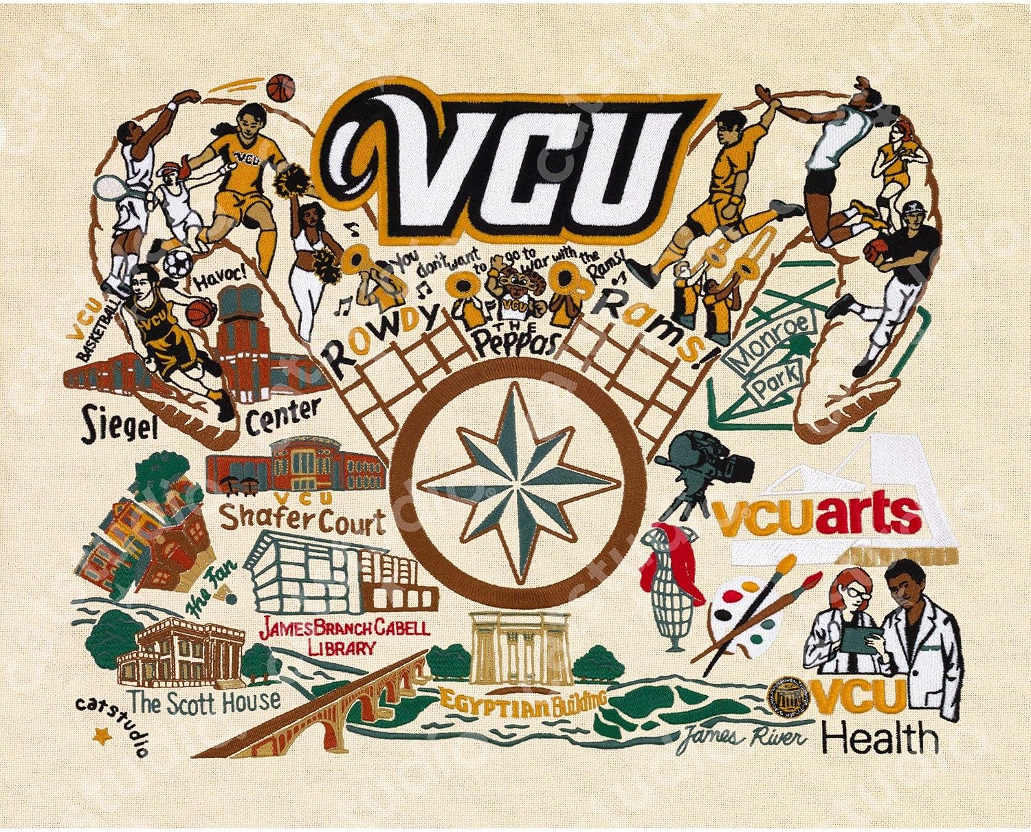 Catstudio Virginia Commonwealth University (VCU) Collegiate Fine Art Print - 8x10 | College Inspired Gallery Wall Art
