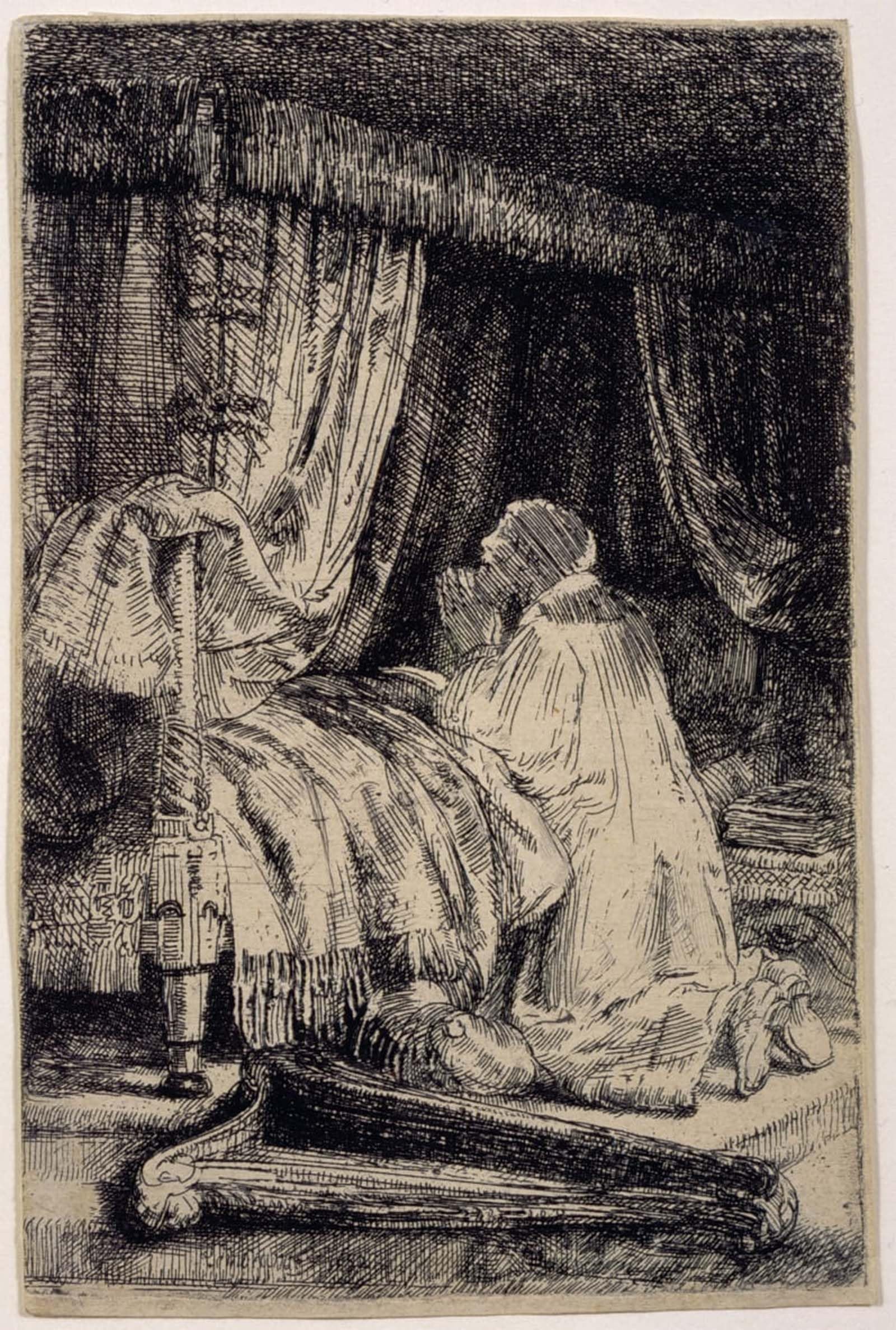 SERENDIPITP Vintage Wall Art Canvas Nordic Poster Canvas Print Picture David in prayer by Rembrandt van Rijn Wall Art Poster for Home Decor 60x90cm