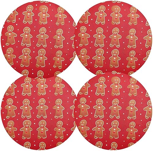 Juego de 4 manteles individuales redondos lavables para mesa de comedor, manteles individuales resistentes al calor para cocina, manteles