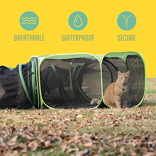 Miniatura 9 de Kitty City Mega Kit Catio para exteriores, piezas de repuesto y túneles de 10 pies