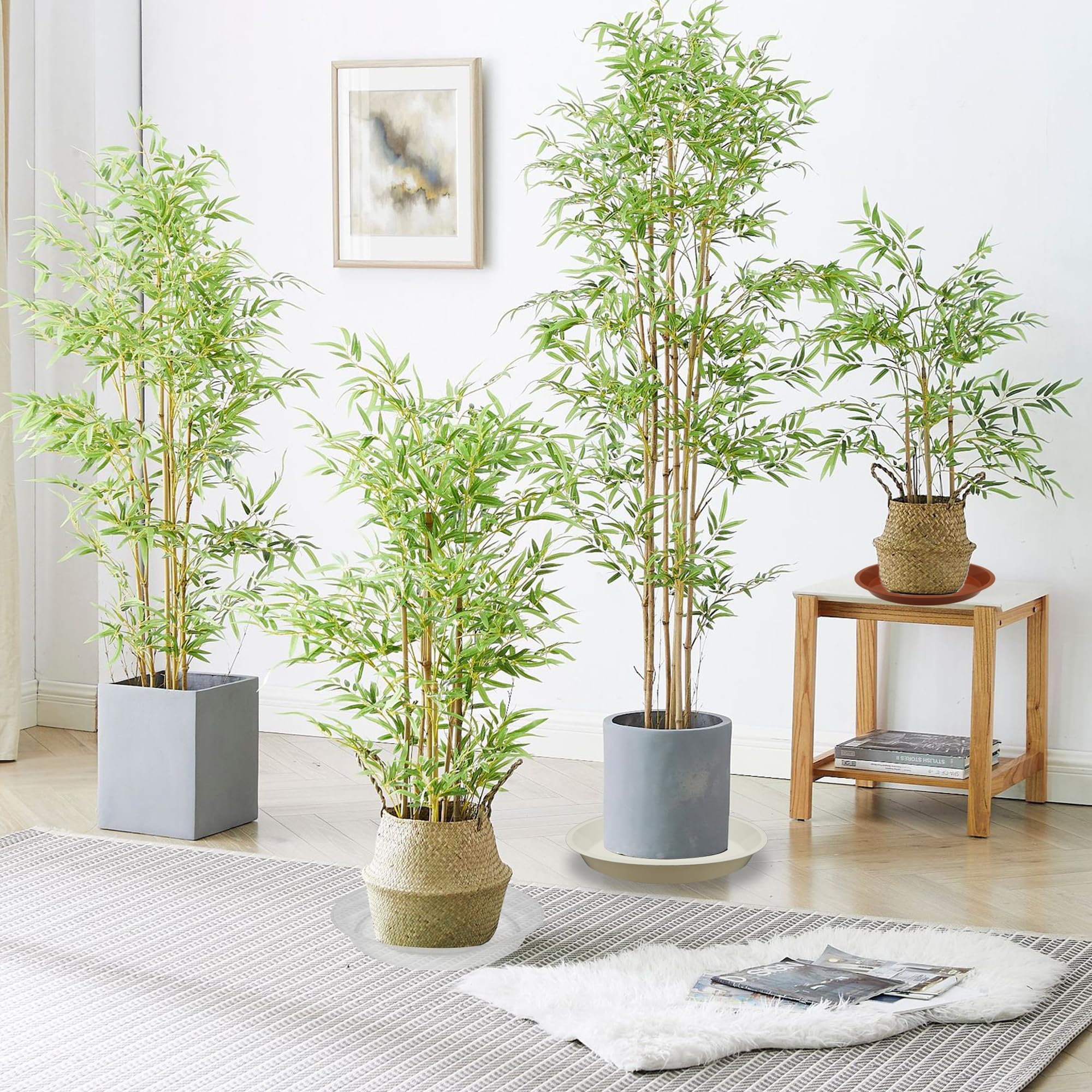 Runde Pflanzen-Untersetzer, robuste Pflanzgefäß-Untersetzer aus Kunststoff, passend für Töpfe mit Bodendurchmesser, Wasserauffangschale für Topfblumen, transparent, 40,6 cm (8 Stück)