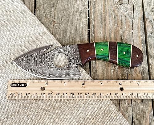 Miniatura 5 de WINTERFELL Cuchillo de caza con gancho intestinal hecho a mano personalizado con funda de cuero, cuchillo de supervivencia de hoja fija de acero de