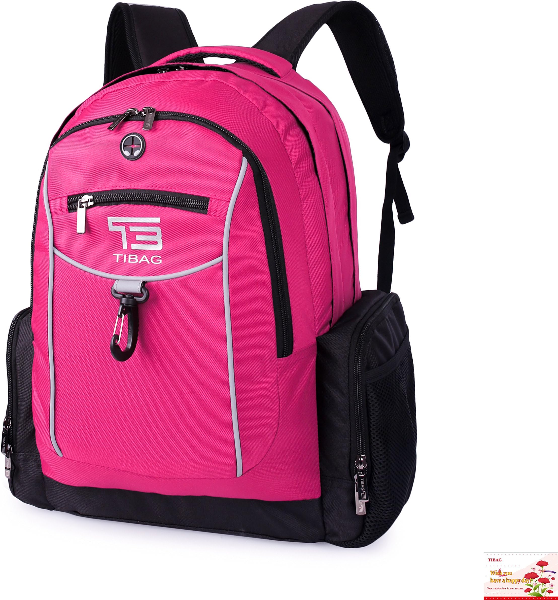 Laptop Backpack Water Resistant Computer Backpacks Bag for Men Women College School Travel and Work Fit Laptops Up to 16” (pink)