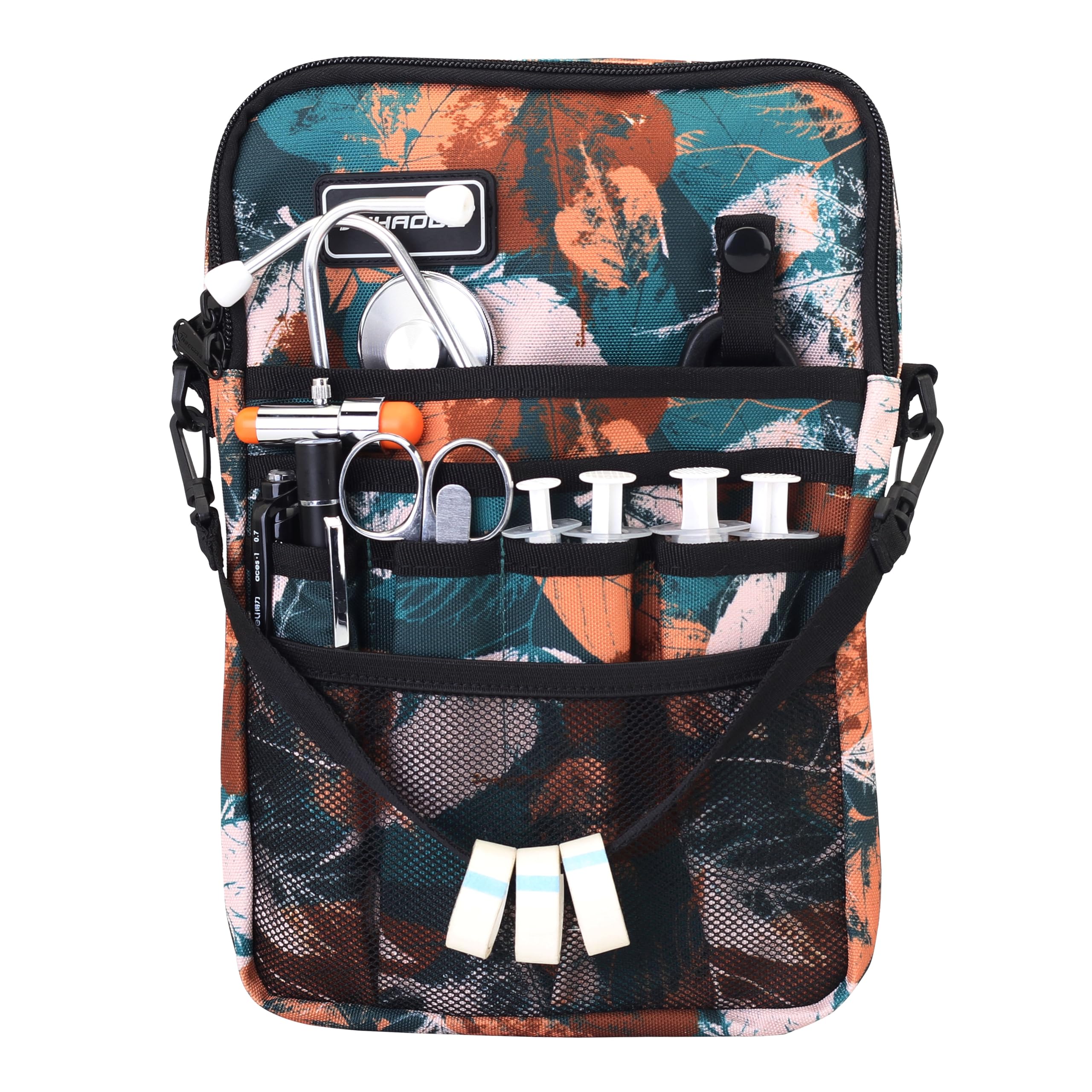 Tuhaoge Nurse Fanny Pack with Tape Holder, Nurse Pocket Organizer for Medical Professionals，12 Pockets Nurse Waist Bag（THHS-KB-YellowShuYe）