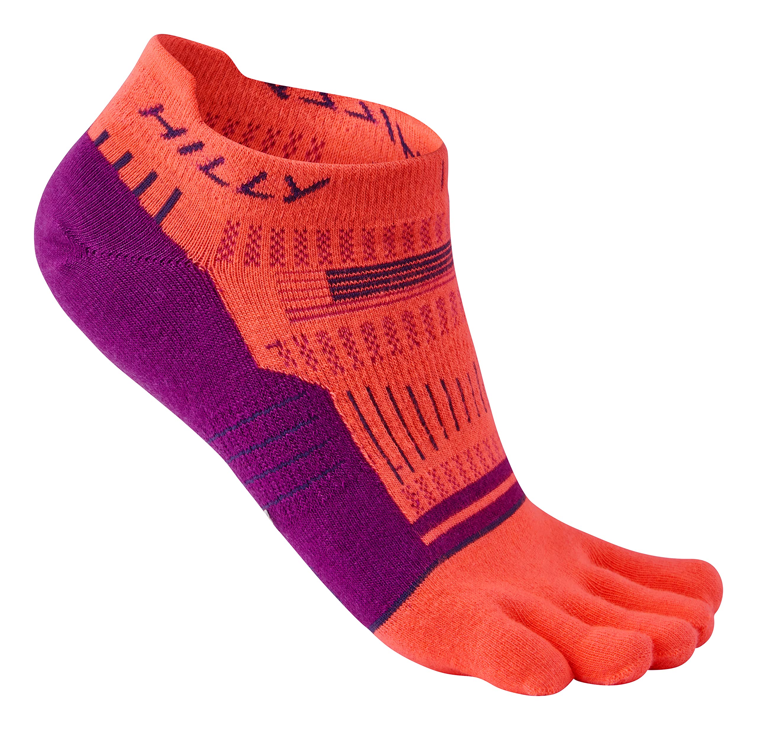 Hilly, Toes - Socklet - Lightweight & Breathable, HotCrl/GrapeJce/Char, L