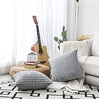 Vista 223 de UGASA - Juego de 2 fundas de almohada de terciopelo a rayas, funda decorativa para cojín con cremallera oculta para el hogar, sofá, dormitorio