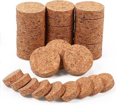 Yalikop 30 Pieces Invisible Plant Pot Feet Risers with Non Slip Surface Indoor Outdoor Solid Corkwood Planter Pot Lifters for Plants Flowers