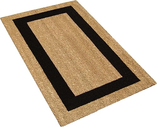 Miniatura 4 de Nedia Home Tapetes rectangulares resistentes de fibra de coco natural, para puerta de entrada, para patio, atrapador de suciedad antideslizante,