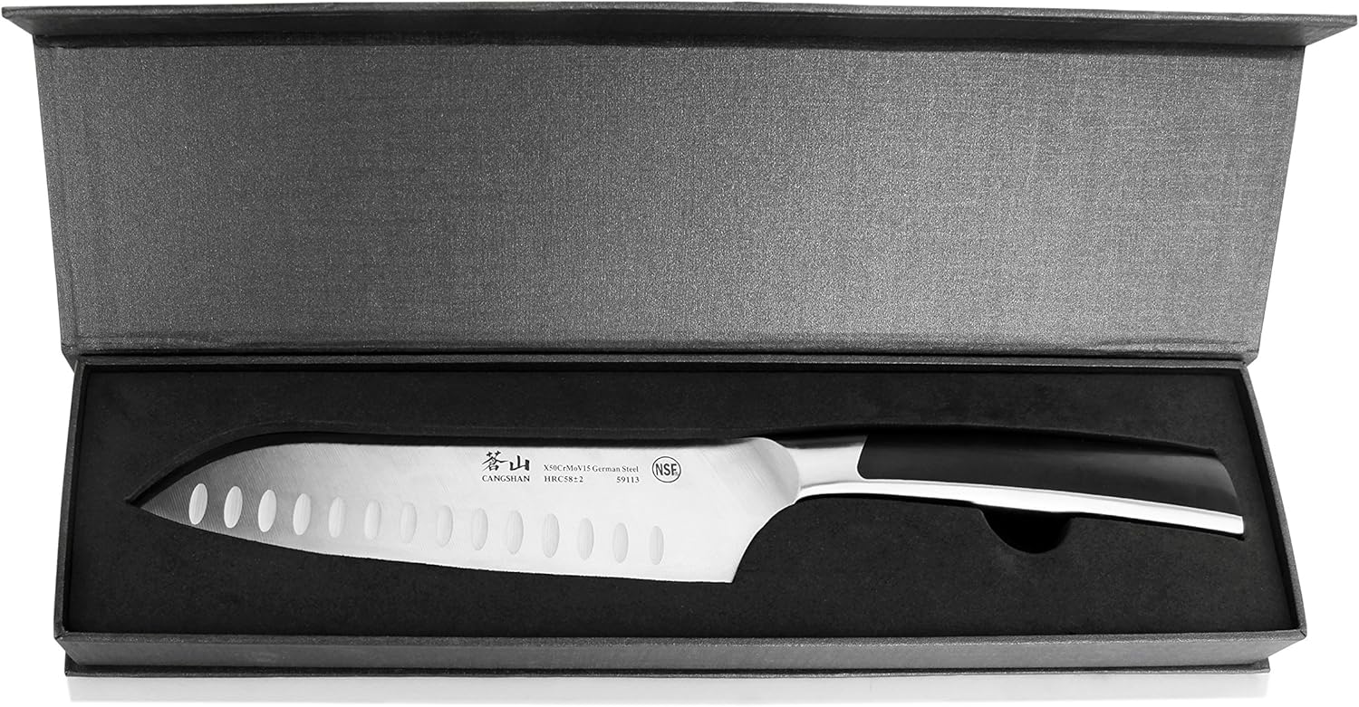 Cangshan N Series 59113 German Steel Forged Santoku Knife, 7-Inch