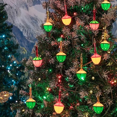 Miniatura 13 de Novelty Lights Juego de luces de burbujas tradicionales, 8 pies, 8 bombillas rojas/azul/naranja/verde con bases multicolores, bombillas E12/C7 de 5