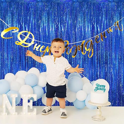 Miniatura 248 de GOER - Cortinas de tiras metálicas/oropel para fiestas, telón de fondo para fotos, cumpleaños, graduaciones, decoraciones y Año Nuevo, de 6.4 x 9.8