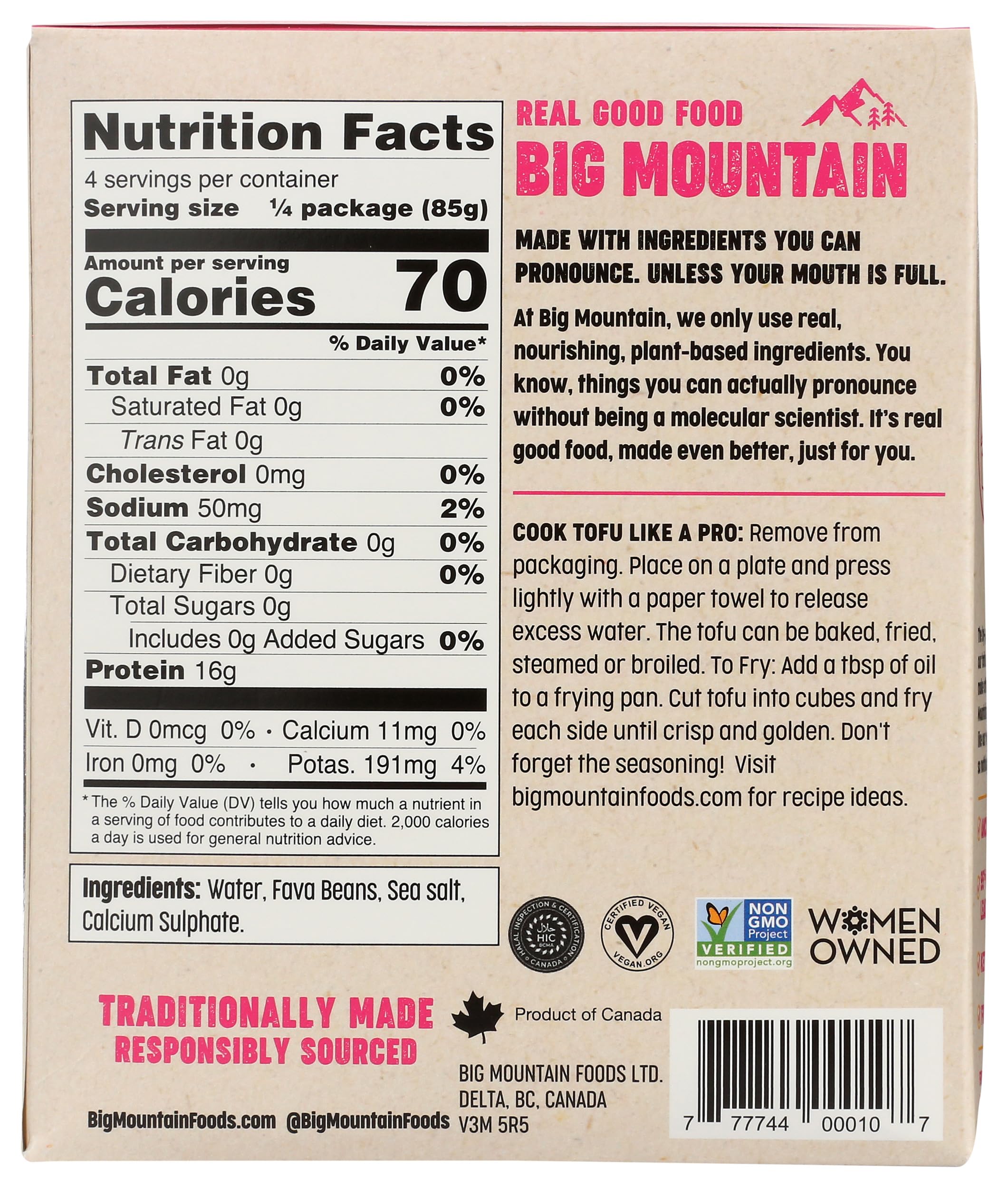 Big Mountain Foods Soy Free Tofu, 12 OZ | Grocery Pickup