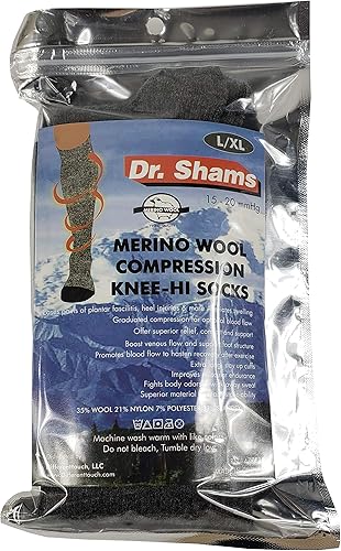 Miniatura 6 de Dr Shams Calcetines de compresión de lana merina ideales para senderismo esquí viajes deportes enfermeras reduce la hinchazón