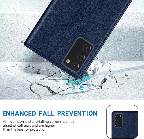 Miniatura 7 de ZZXX Funda tipo cartera para Samsung Galaxy Note 20 con bloqueo RFID, soporte de ranura para tarjetas, funda protectora de cuero magnético fuerte