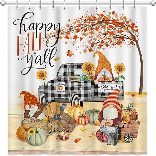 Miniatura 9 de Cortina de ducha de Navidad, muñeco de nieve, árbol de Navidad, cortina de baño impermeable para baño, cortinas de ducha de tela con ganchos Let it