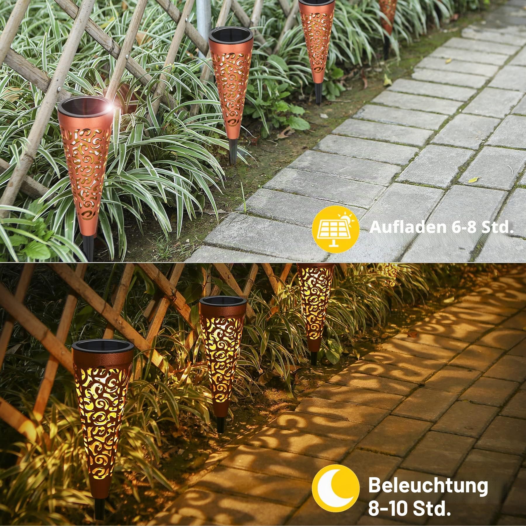 Bonsery 8 stück Solarleuchten für Außen, IP65 Wasserdicht Solarlampen für Außen Garten, Solarleuchte Garten LED Gartenbeleuchtung Solar Außen, Helle und Klare Gartenleuchten für Terrasse, Rasen, Wege