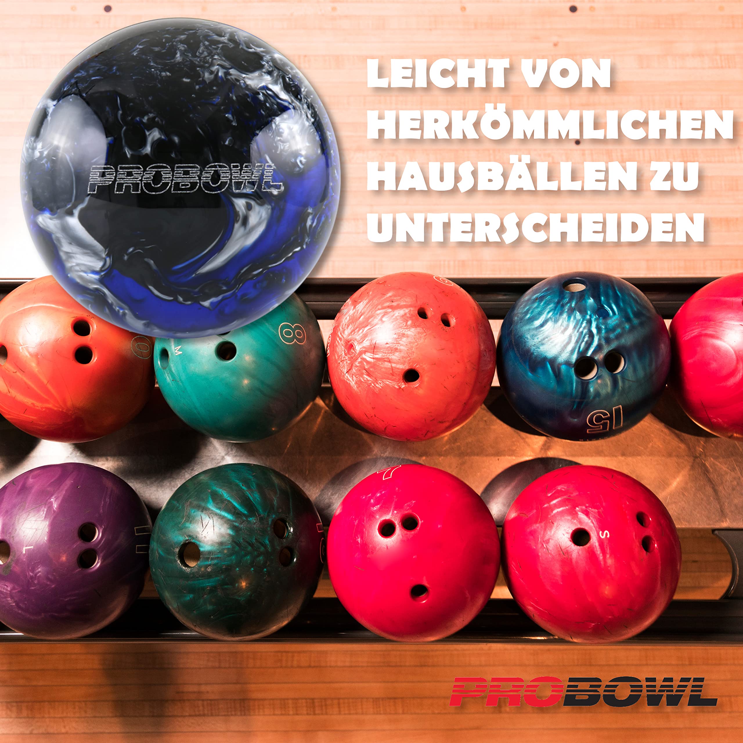 EMAX - Pelota de bolos Pro Bowl Spareball | Bola de bolos de poliéster pulido | Divertidas pelotas de bolos para mujer, hombre, niños y adultos | Bola de limpieza