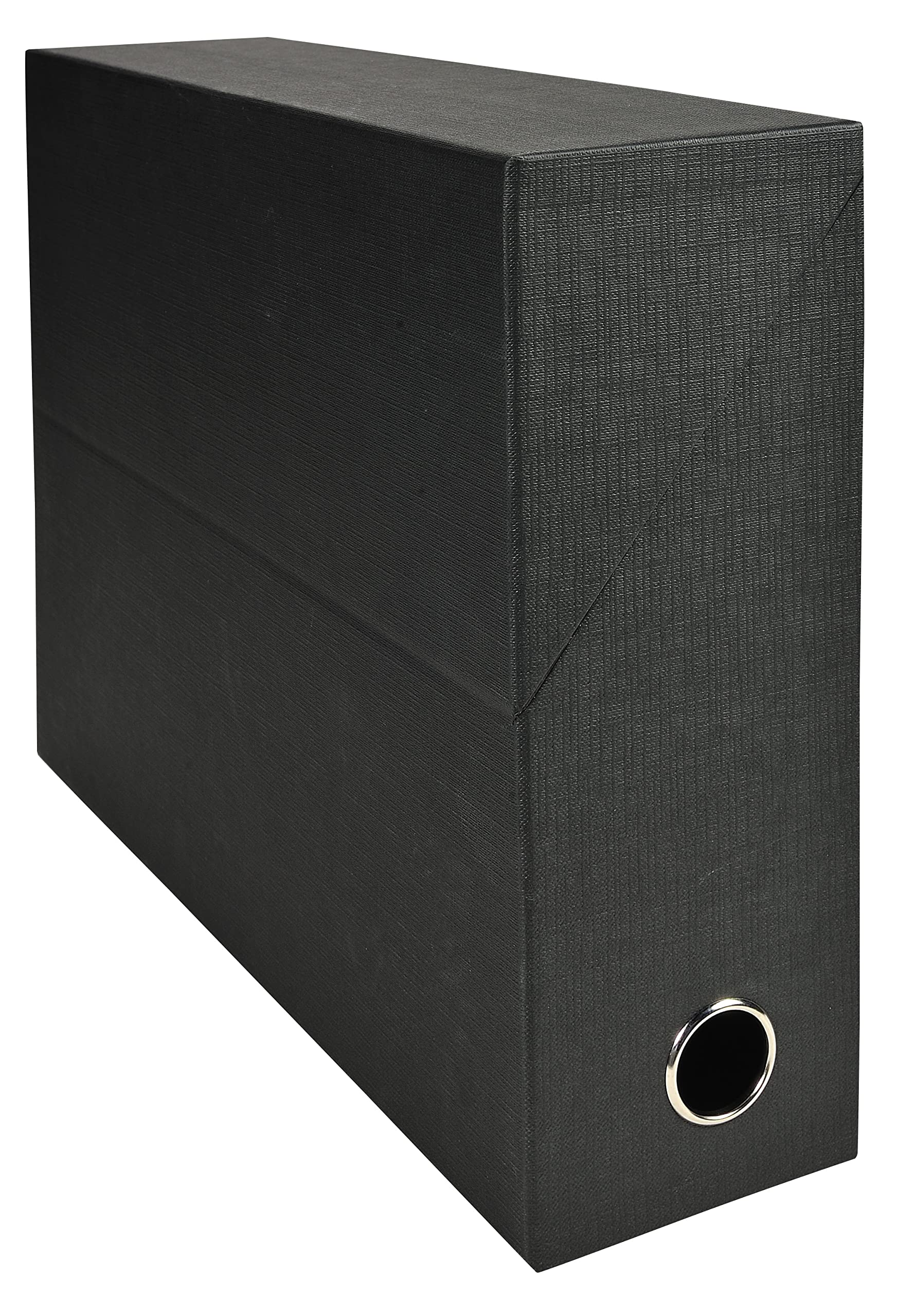 Exacompta 89520E 5er Pack Transferbox aus Leinwandpapier 9cm Rückenbreite mit Griffloch DIN A4 schwarz ideale Transportbox und perfekt geeignet für die sichere Aufbewahrung Ihrer Ordner