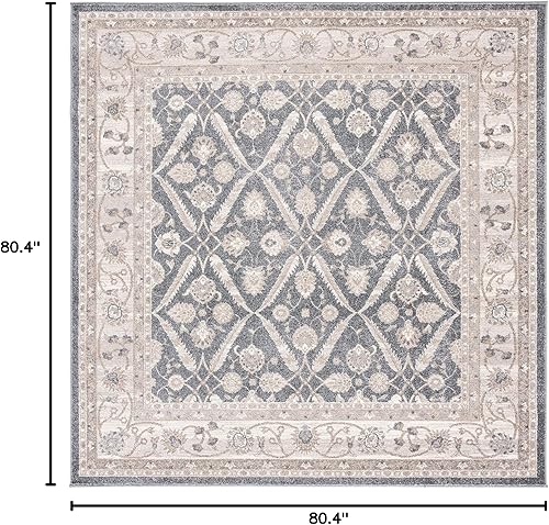 Miniatura 2 de SAFAVIEH Sofia Collection - Alfombra cuadrada de 6 pies 7 pulgadas, color gris oscuro y beige, diseño oriental envejecido, tribal bohemio, no