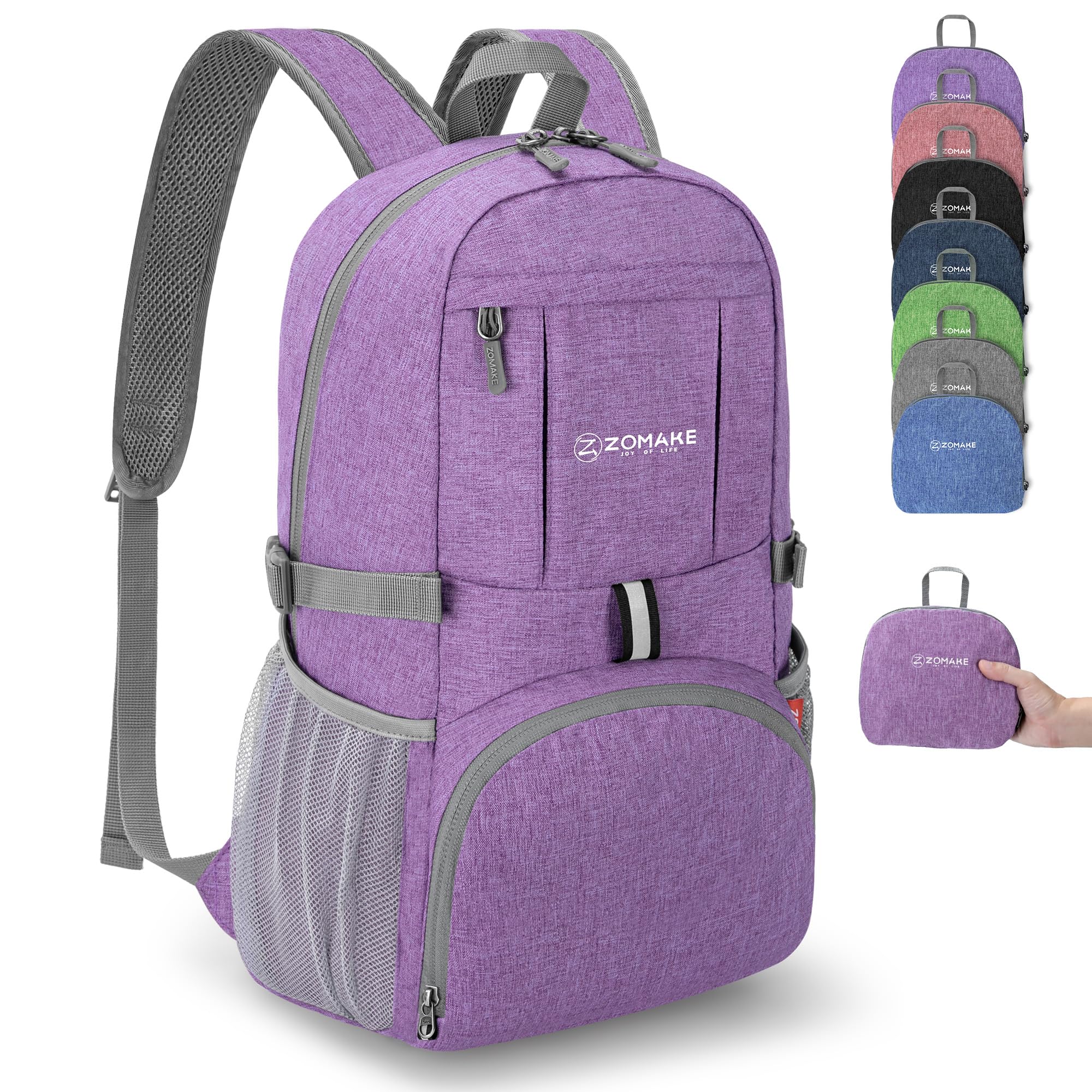 ZOMAKE Lightweight Packable Backpack, 25L Small Foldable Daypack for Hiking