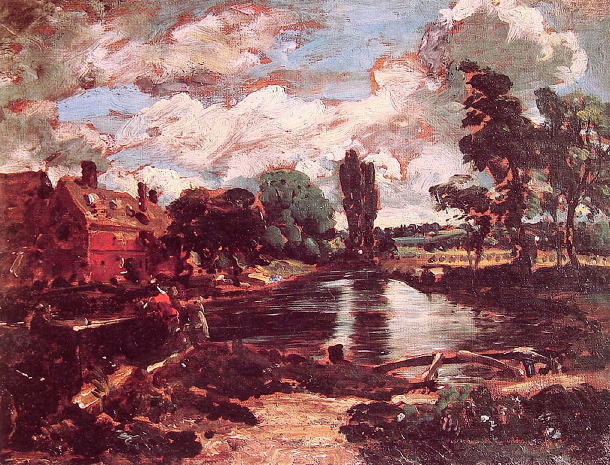 ARTXLXXBN Famous Painting Canvas Artwork Graffiti Print Mill from the Lock John Constable Portrait Canvas Image for Home Decor 60x90cm
