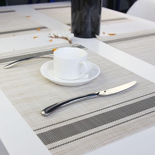 Miniatura 4 de Manteles individuales para mesa de comedor, juego de 6 manteles individuales de plástico lavables para mesa de cocina, manteles individuales de PVC