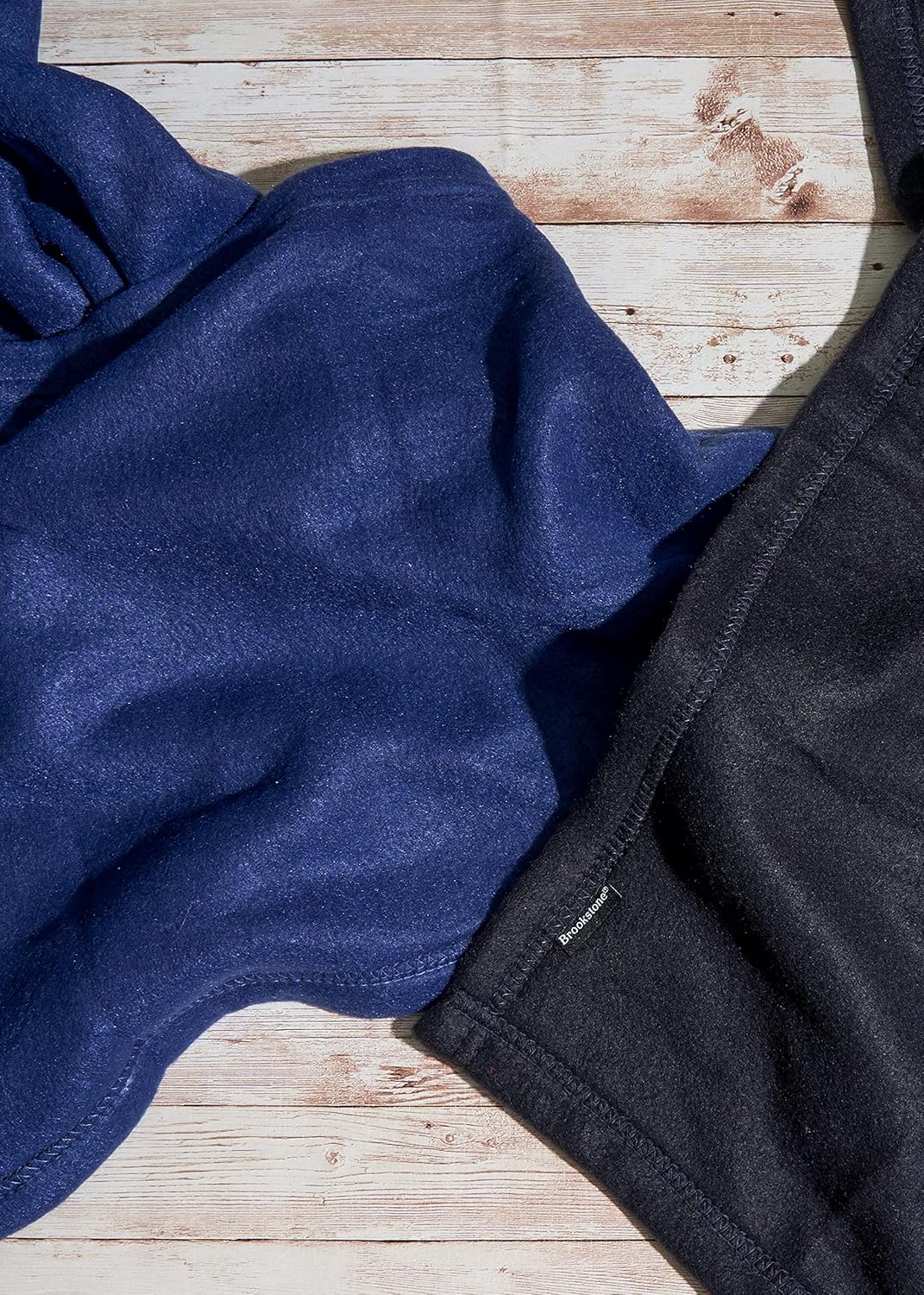 Blue Fleece Travel Blanket with Foot Pocket and Packing Case