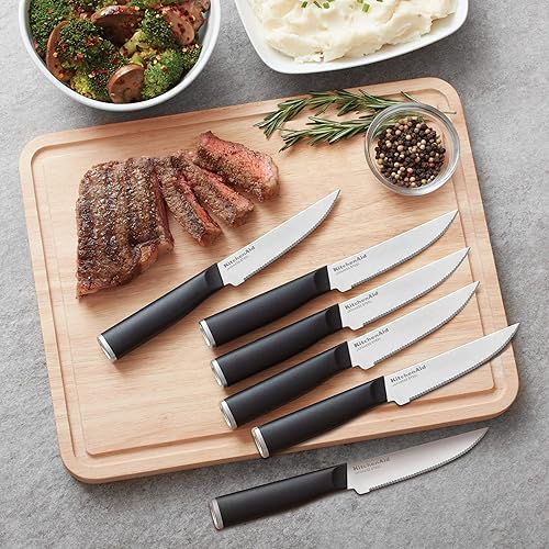 Miniatura 52 de KitchenAid Cuchillo de carnicero clásico con cubierta de hoja de ajuste personalizado, 6 pulgadas, cuchillo de cocina afilado, hoja de acero