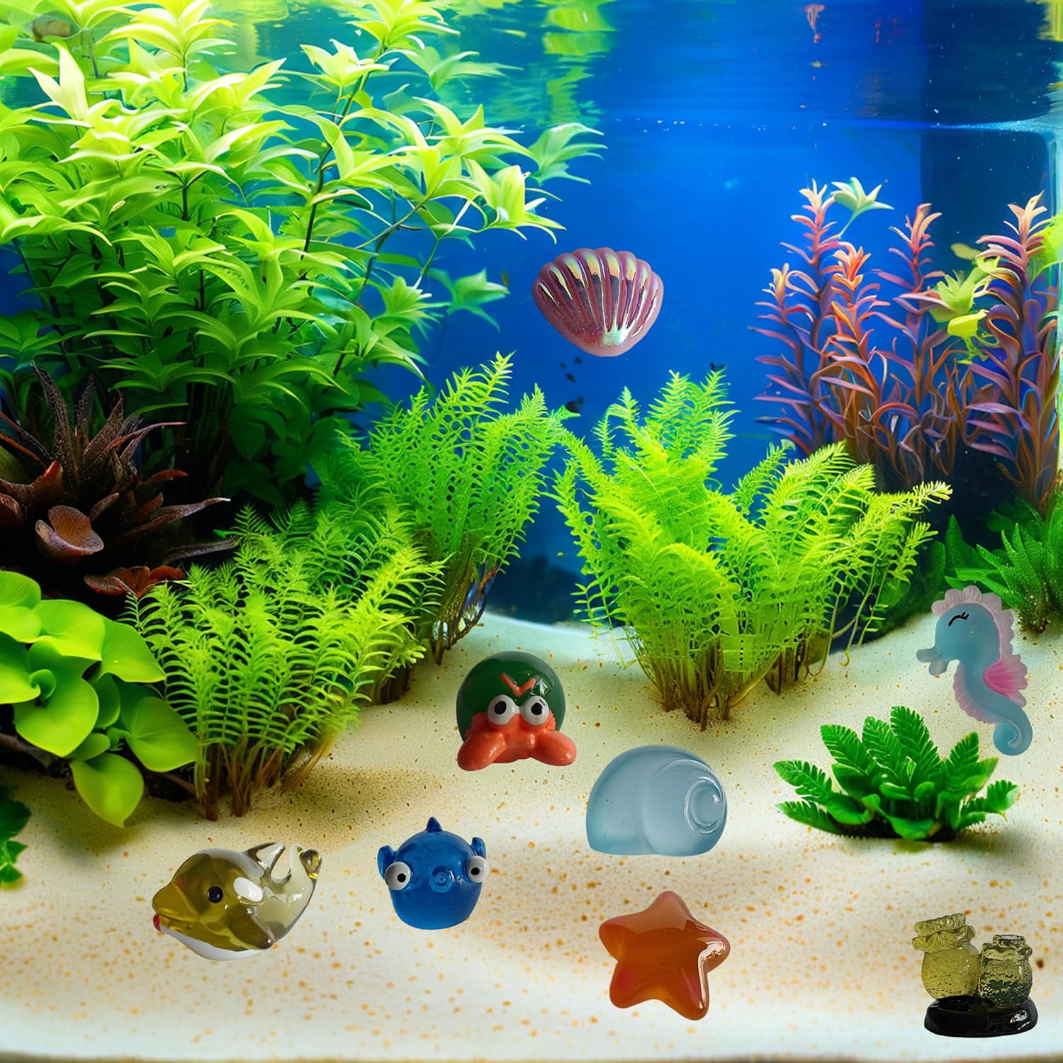 Resin Animals Variety Pack 30 PCS Mini Ocean Animals Figures Ornaments Mini Figures to Hide for DIY Miniatures Statue for Indoor Outdoor Micro Landscape Craft