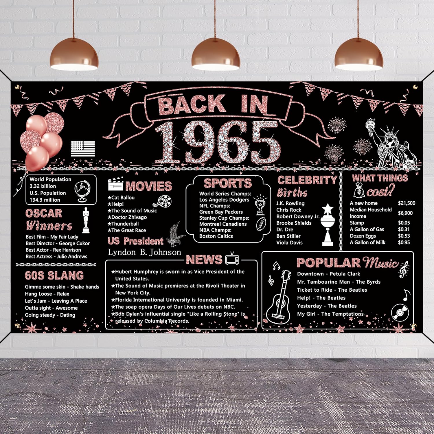 DARUNAXY 60th Birthday Rose Gold Party Decoration, Back in