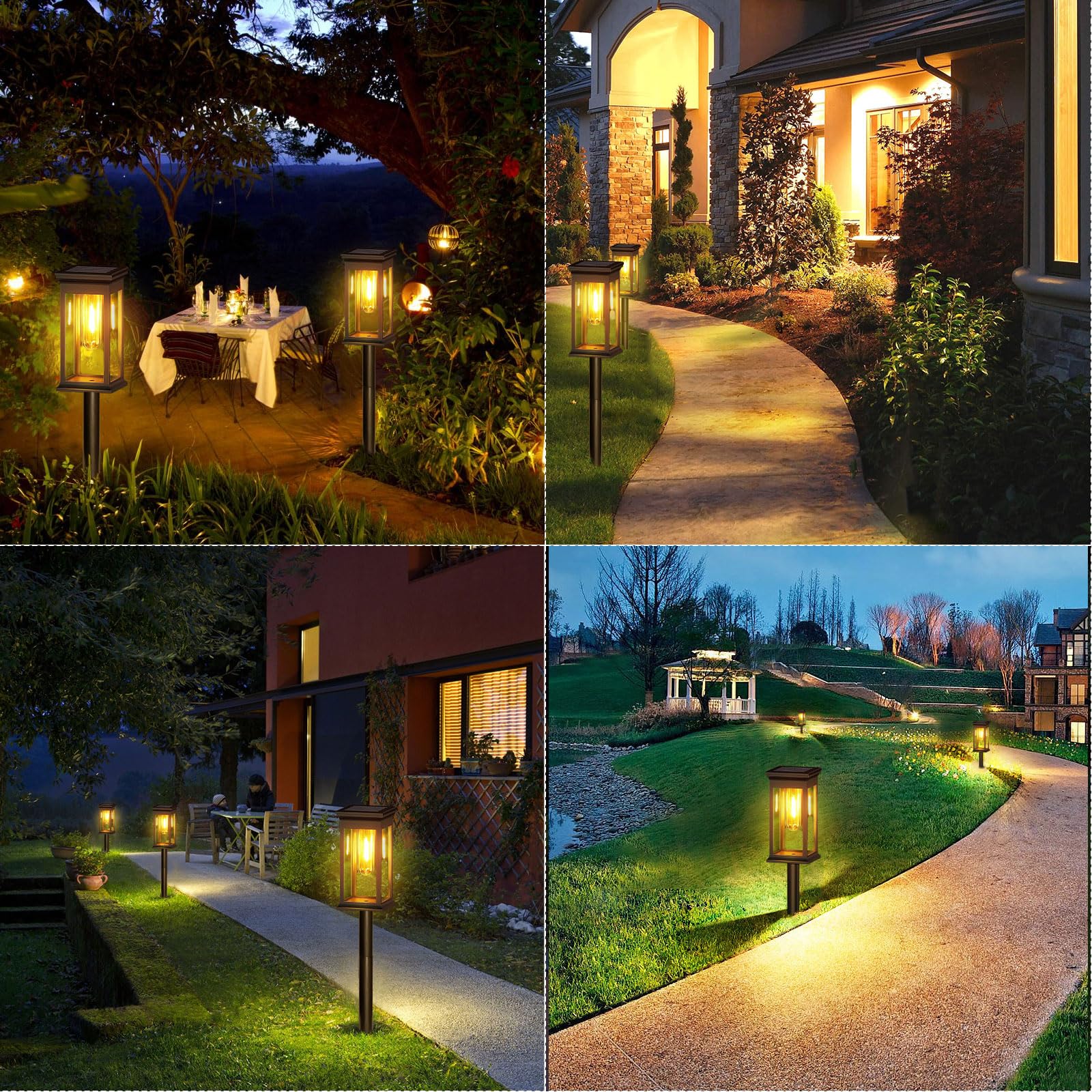 Chedin 6 lampade solari per esterni da giardino, impermeabili, illuminazione per esterni, luci solari a LED, luci da giardino, balconi, giardini, sentieri, prati
