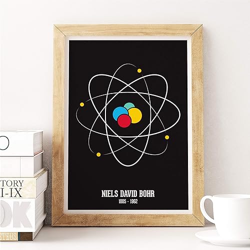 Miniatura 3 de Niels David Bohr Print with Bohr Atom Model, Bohr Atom Theory Print for Classroom Decor 24x36
