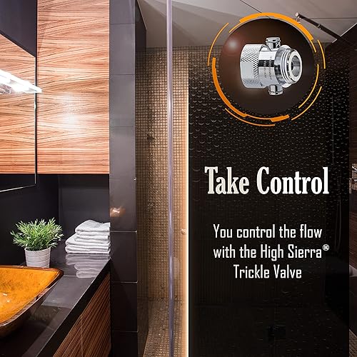 Miniatura 3 de Válvula de pausa y control de presión del cabezal de ducha - Metal sólido - Válvula de botón controla fácilmente el flujo de agua o lo apaga a solo