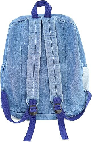 Miniatura 5 de YunZh Mochila de mezclilla estilo casual ligero jeans mochilas clásicas retro viaje mochila, C-azul claro Más grande, Mochilas Daypack