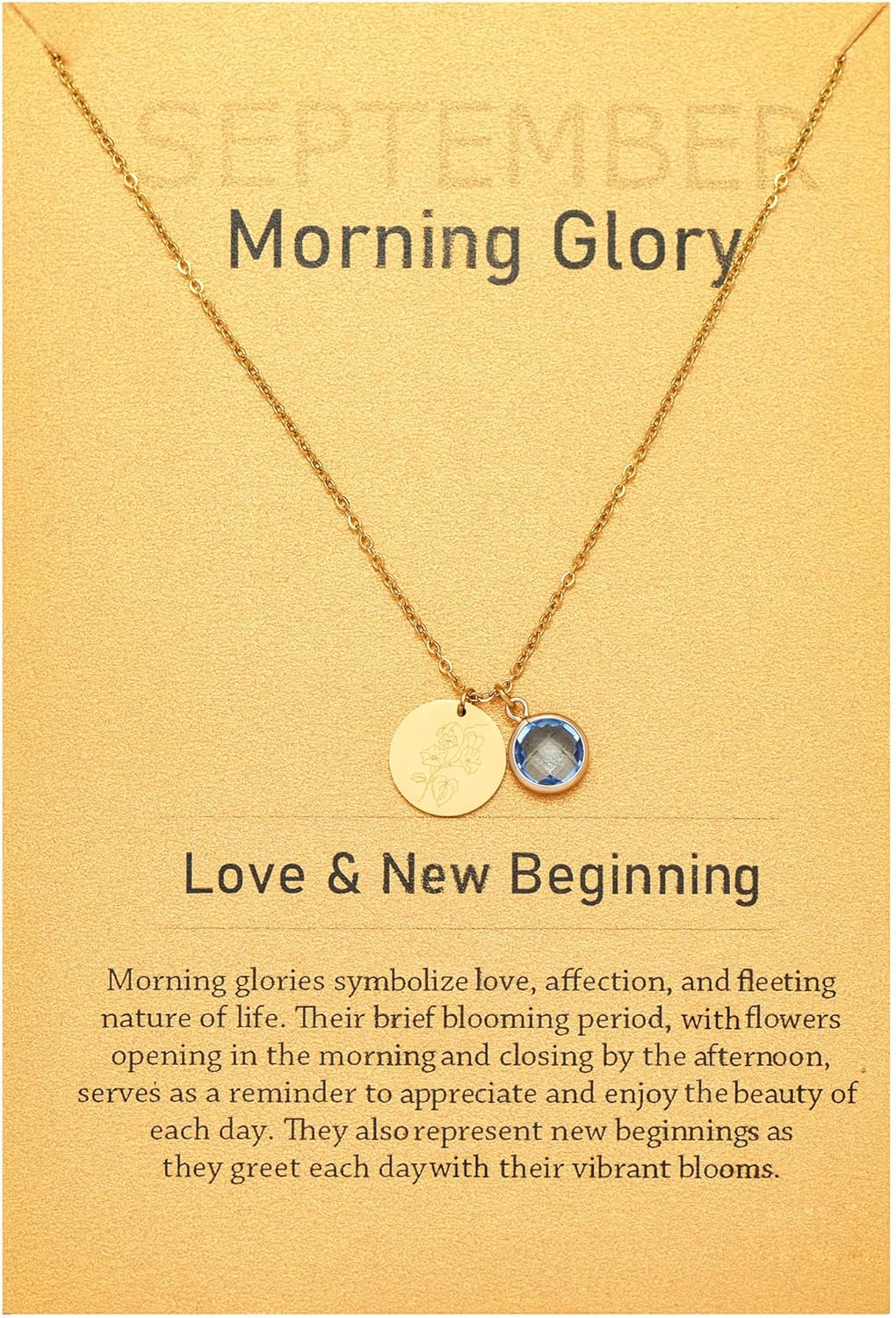 Dainty Birth Month Flower Charms Birthstone Necklace for Women Birthday Gifts,14k Gold Plated Personalized Floral Jewelry Gift for Her