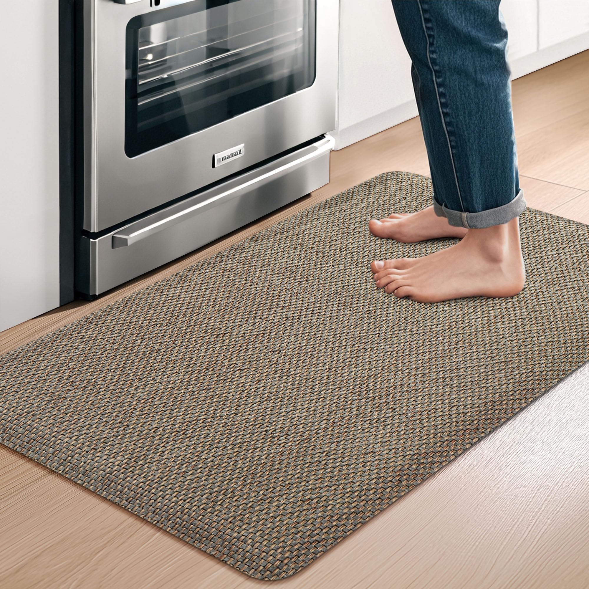 Tyrot Kitchen Mats for Floor Cushioned Anti-Fatigue Kitchen Floor Mat Non Slip Kitchen Rugs for Floor Absorbent Foam Comfort Standing Mat for Front of