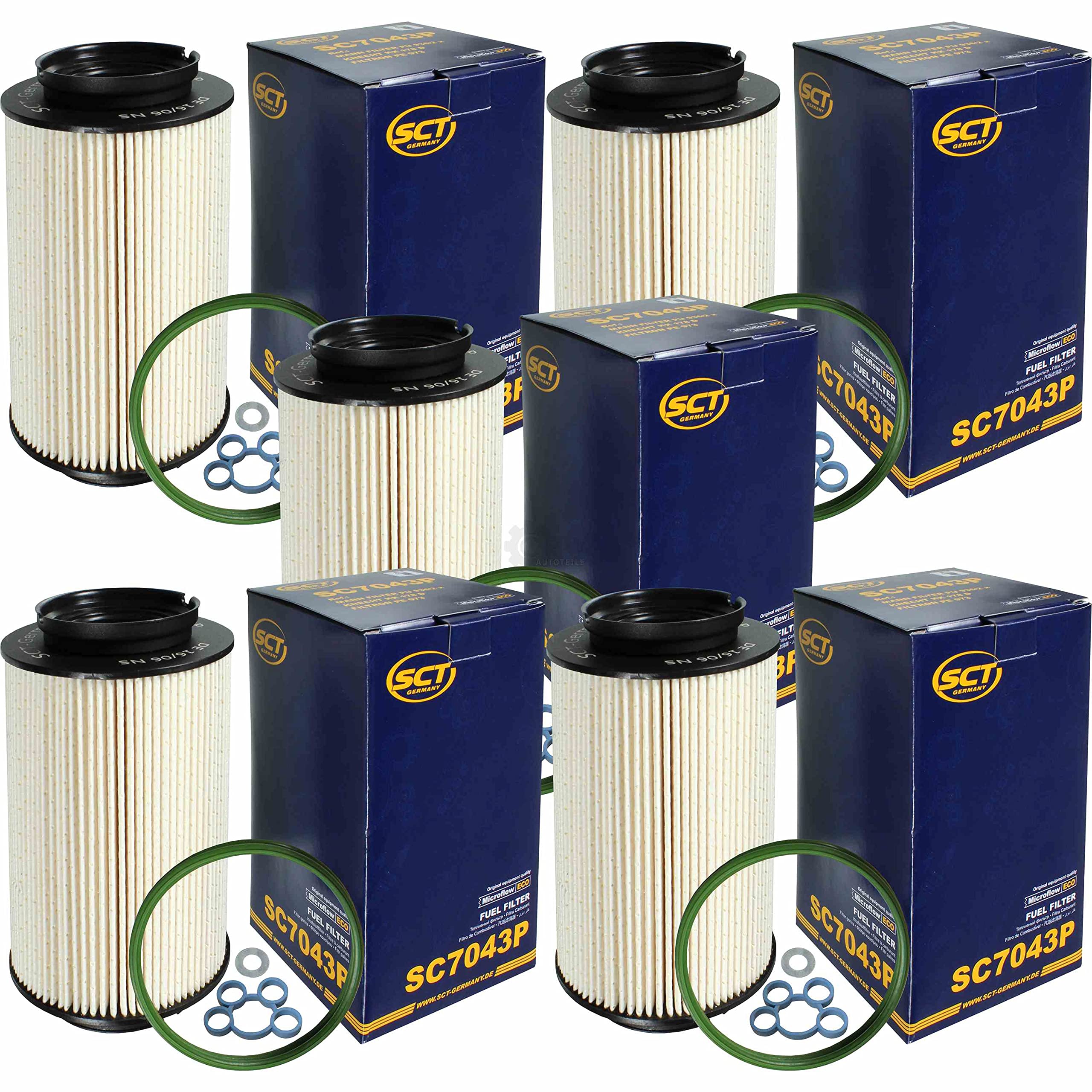 QR-Parts Set 85471205 SC 7043 P 5 filtros de combustible diesel y gasolina originales SCT
