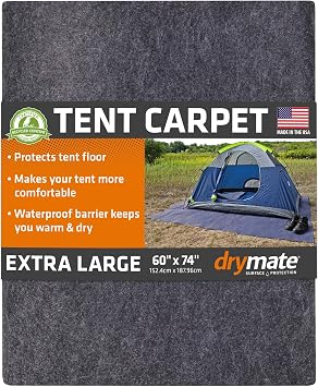 Drymate XL Tent Carpet Mat, Waterproof Camping Floor Rug, 60" x 74"