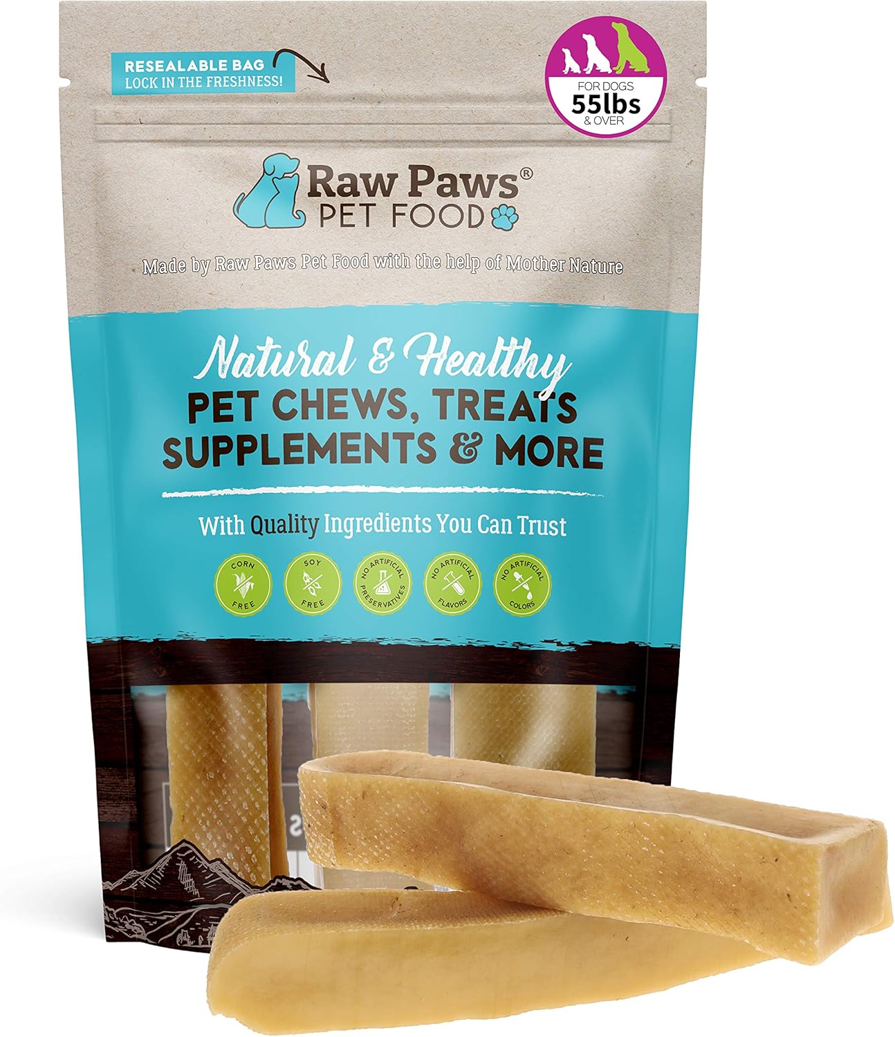 Raw Paws Large Yak Cheese Himalayan Dog Chews, 3 Pack