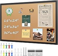Vista 1 de ORIENTOOLS Tableros de corcho para paredes, tablero de corcho de 18 x 24 pulgadas para oficina, tablón de anuncios con marco, tablero de pines